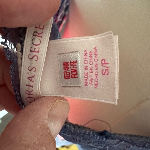 Y2K Victoria Secret 100% Silk Fairy Strappy Babydoll Top Size S Blue Sheer Cup - Picture 3 of 4